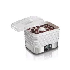 Food Processing Hamilton Beach 5-Tray Stainless Steel Food Dehydrator With Programmable Settings -Costway Shop stainless steel hamilton beach dehydrators 32100 c3 1000