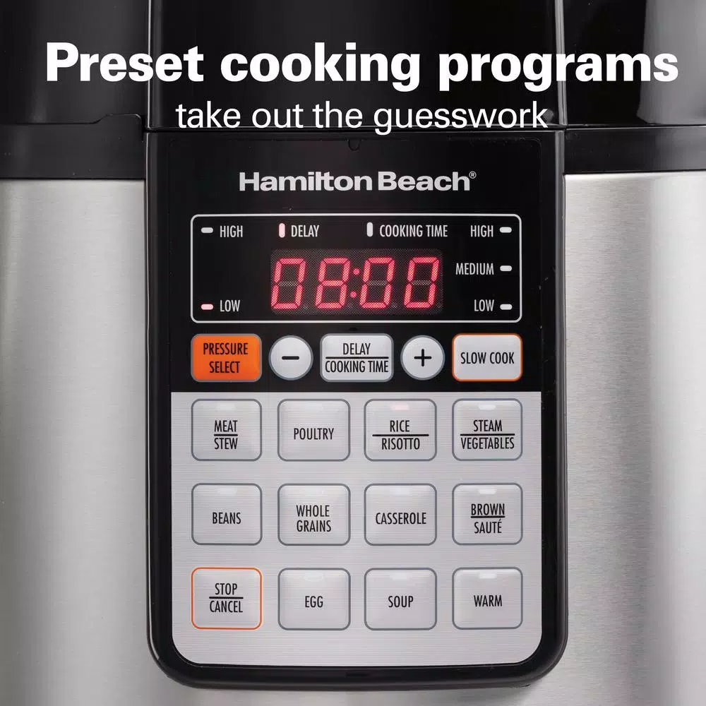 Hamilton Beach Multi-Function 6 Qt. Stainless Steel Electric Pressure Cooker Cookers Hamilton Beach Multi-Function 6 Qt. Stainless Steel Electric Pressure Cooker -Costway Shop stainless steel hamilton beach electric pressure cookers 34502 fa 1000