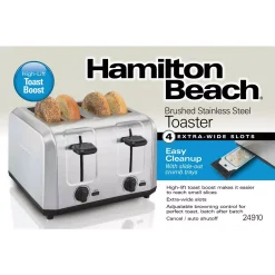 Toasters Hamilton Beach 4-Slice Stainless Steel Wide Slot Toaster -Costway Shop stainless steel hamilton beach pop up toasters 24910 1f 1000