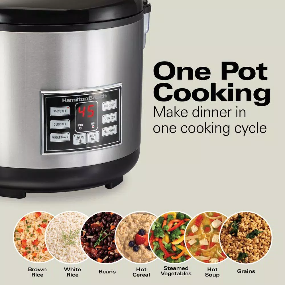 Cookers Hamilton Beach 20-Cup Stainless Steel Rice/Hot Cereal Cooker With Rice Rinser/Steam Basket 8 Cookers Hamilton Beach 20-Cup Stainless Steel Rice/Hot Cereal Cooker With Rice Rinser/Steam Basket - Image 6