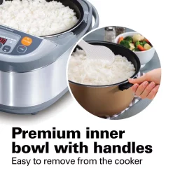 Cookers Hamilton Beach Advanced Multi-Function 16-Cup Stainless Steel Rice Cooker With Fuzzy Logic 17 Cookers Hamilton Beach Advanced Multi-Function 16-Cup Stainless Steel Rice Cooker With Fuzzy Logic -Costway Shop stainless steel hamilton beach rice cookers 37570 76 1000