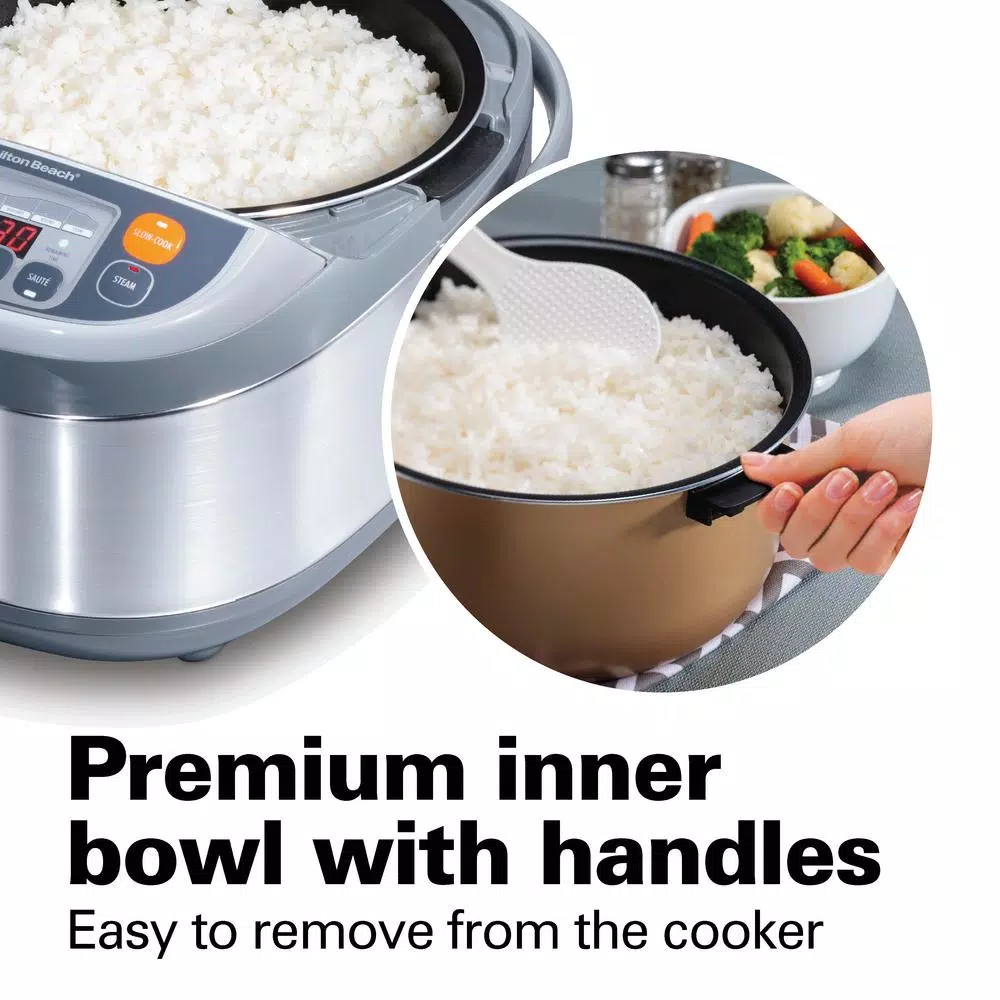Cookers Hamilton Beach Advanced Multi-Function 16-Cup Stainless Steel Rice Cooker With Fuzzy Logic 10 Cookers Hamilton Beach Advanced Multi-Function 16-Cup Stainless Steel Rice Cooker With Fuzzy Logic - Image 8