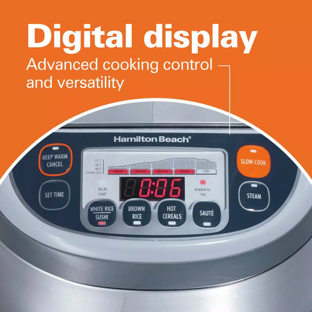 Cookers Hamilton Beach Advanced Multi-Function 16-Cup Stainless Steel Rice Cooker With Fuzzy Logic 9 Cookers Hamilton Beach Advanced Multi-Function 16-Cup Stainless Steel Rice Cooker With Fuzzy Logic - Image 7
