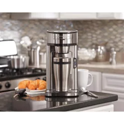 Coffee Makers Hamilton Beach Stainless Steel Single Serve Coffee Maker With Built-In Filter -Costway Shop stainless steel hamilton beach single serve coffee makers 49981 66 1000