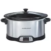 Cookers Hamilton Beach 8 Qt. Programmable Stainless Steel Slow Cooker With Built-In Timer And Temperature Settings -Costway Shop stainless steel hamilton beach slow cookers 33480 64 1000