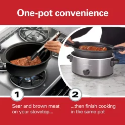 Cookers Hamilton Beach Stovetop Sear And Cook 6 Qt. Gray Slow Cooker 6 Cookers Hamilton Beach Stovetop Sear And Cook 6 Qt. Gray Slow Cooker -Costway Shop stainless steel hamilton beach slow cookers 33669 44 1000