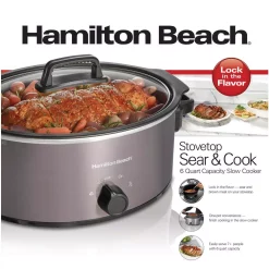 Cookers Hamilton Beach Stovetop Sear And Cook 6 Qt. Gray Slow Cooker 4 Cookers Hamilton Beach Stovetop Sear And Cook 6 Qt. Gray Slow Cooker -Costway Shop stainless steel hamilton beach slow cookers 33669 4f 1000