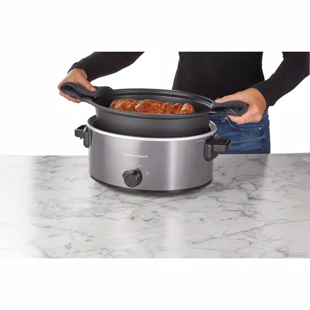 Hamilton Beach Stovetop Sear and Cook 6 qt. Gray Slow Cooker Cookers Hamilton Beach Stovetop Sear And Cook 6 Qt. Gray Slow Cooker -Costway Shop stainless steel hamilton beach slow cookers 33669 c3 1000
