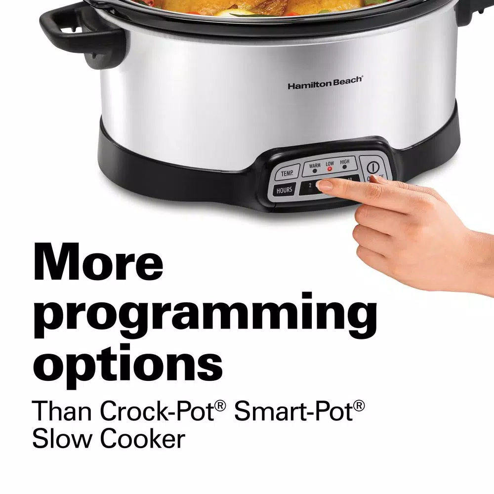 Cookers Hamilton Beach Programmable Stay Or Go 6 Qt. Stainless Steel Slow Cooker With Bonus Party Dipper 6 Cookers Hamilton Beach Programmable Stay Or Go 6 Qt. Stainless Steel Slow Cooker With Bonus Party Dipper - Image 4