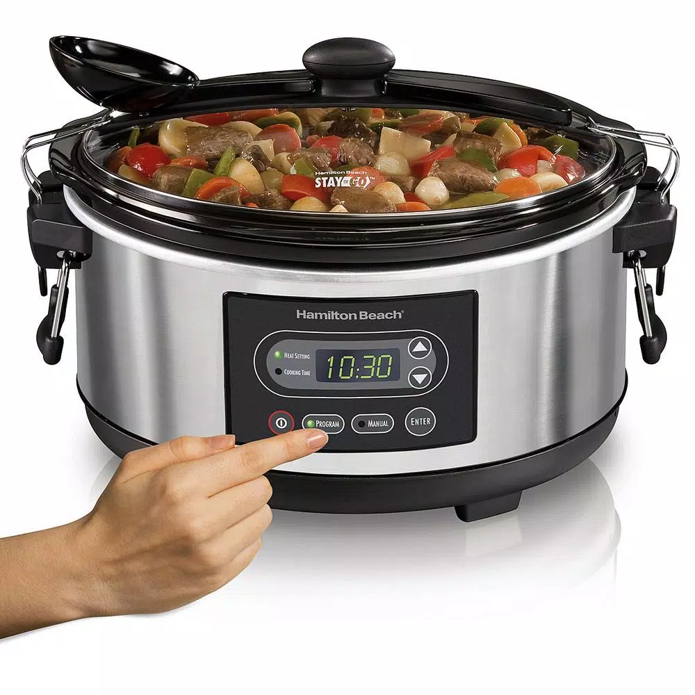 Hamilton Beach Stay or Go 5 Qt. Stainless Steel Slow Cooker with Temperature Controls Cookers Hamilton Beach Stay Or Go 5 Qt. Stainless Steel Slow Cooker With Temperature Controls -Costway Shop stainless steel hamilton beach slow cookers 33957 1f 1000