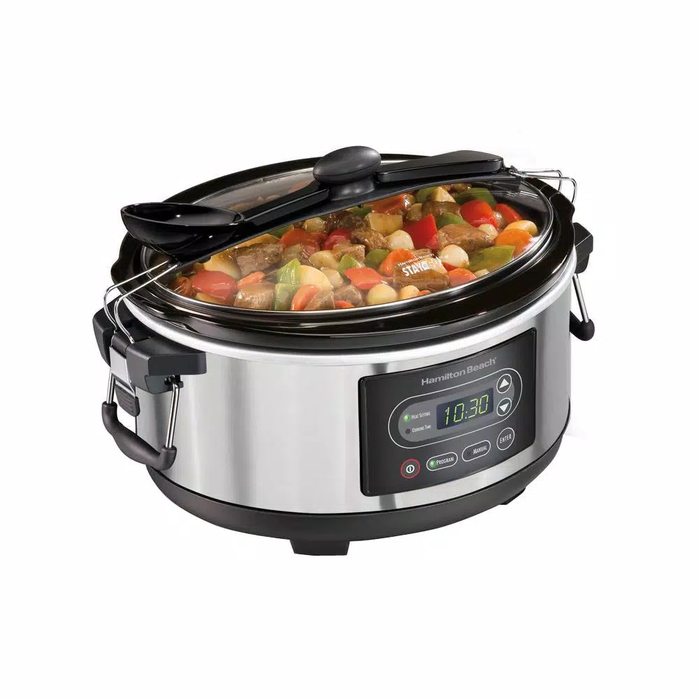 Hamilton Beach Stay or Go 5 Qt. Stainless Steel Slow Cooker with Temperature Controls Cookers Hamilton Beach Stay Or Go 5 Qt. Stainless Steel Slow Cooker With Temperature Controls -Costway Shop stainless steel hamilton beach slow cookers 33957 64 1000