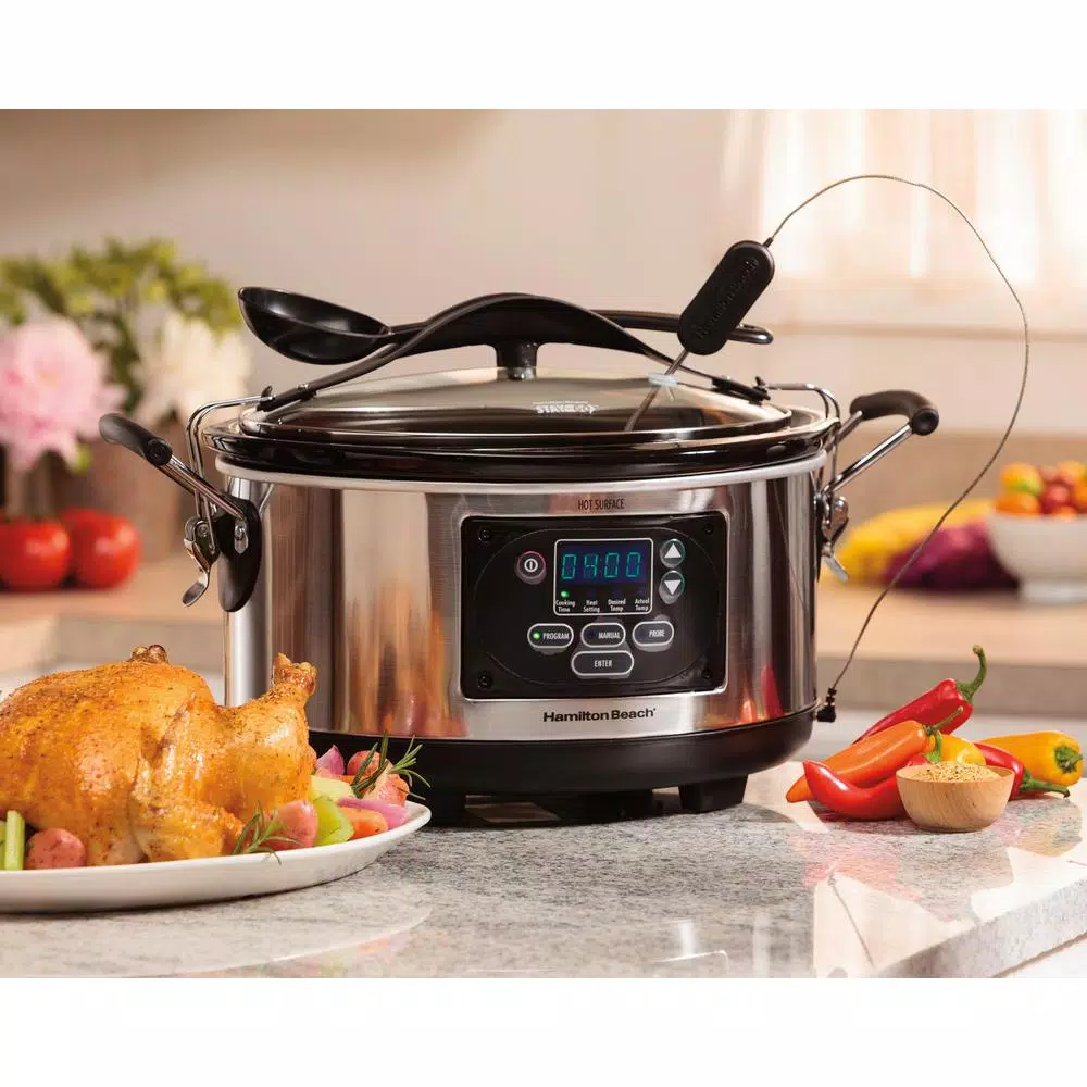 Cookers Hamilton Beach Set And Forget 6 Qt. Stainless Steel Programmable Slow Cooker With Temperature Probe 7 Cookers Hamilton Beach Set And Forget 6 Qt. Stainless Steel Programmable Slow Cooker With Temperature Probe - Image 5