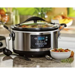 Cookers Hamilton Beach Set And Forget 6 Qt. Stainless Steel Programmable Slow Cooker With Temperature Probe 9 Cookers Hamilton Beach Set And Forget 6 Qt. Stainless Steel Programmable Slow Cooker With Temperature Probe -Costway Shop stainless steel hamilton beach slow cookers 33967 4f 1000