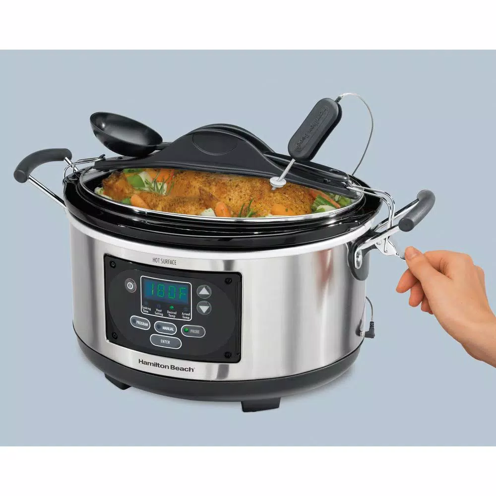 Cookers Hamilton Beach Set And Forget 6 Qt. Stainless Steel Programmable Slow Cooker With Temperature Probe 4 Cookers Hamilton Beach Set And Forget 6 Qt. Stainless Steel Programmable Slow Cooker With Temperature Probe - Image 2