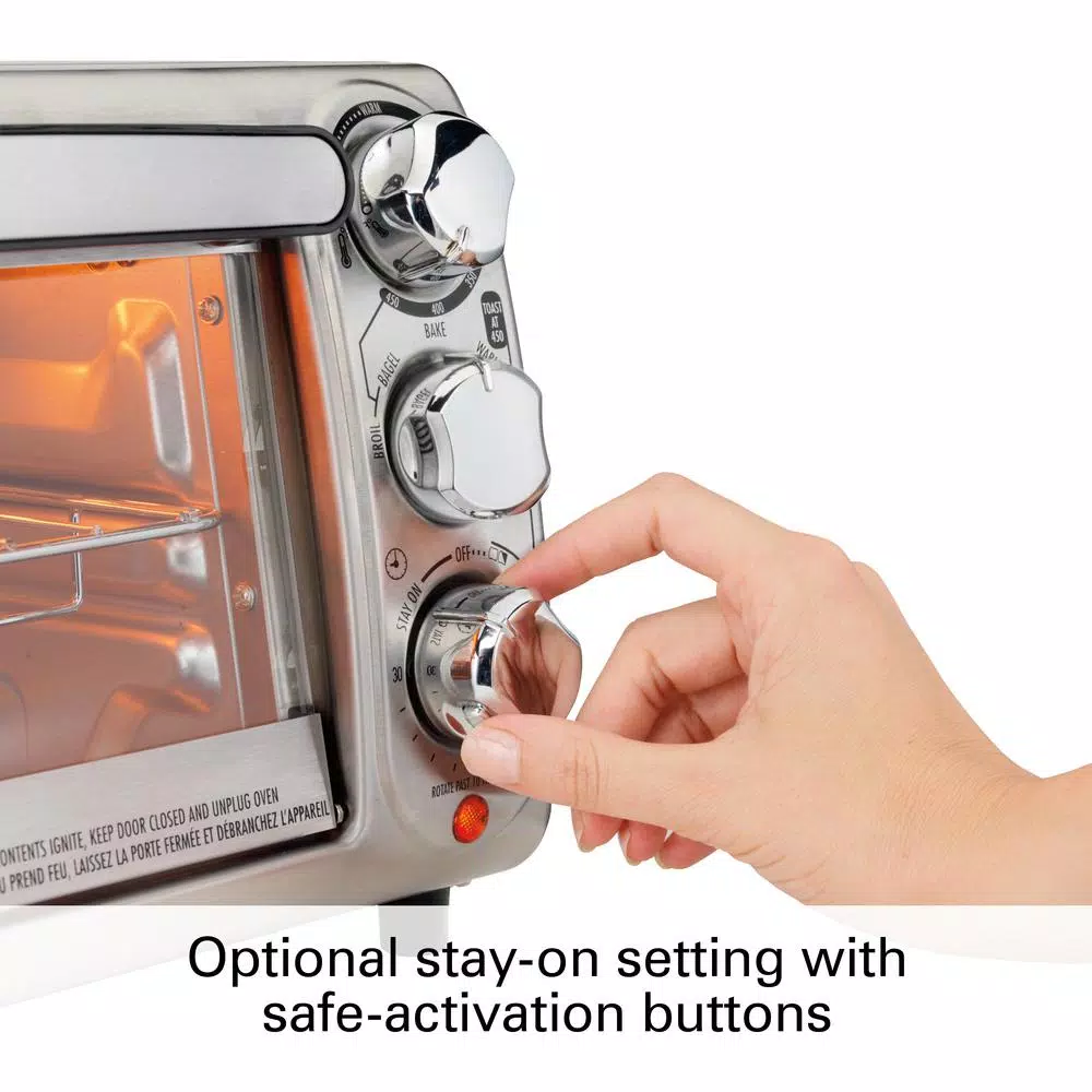 Hamilton Beach 1100-Watt 4-Slice Stainless Steel Toaster Oven Toasters Hamilton Beach 1100-Watt 4-Slice Stainless Steel Toaster Oven -Costway Shop stainless steel hamilton beach toaster ovens 31143 1d 1000