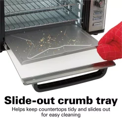 Toasters Hamilton Beach 1500 W 6-Slice Stainless Steel Digital Countertop Oven With Convection And Rotisserie -Costway Shop stainless steel hamilton beach toaster ovens 31154 31 1000