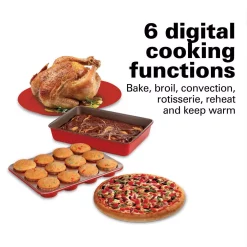 Toasters Hamilton Beach 1500 W 6-Slice Stainless Steel Digital Countertop Oven With Convection And Rotisserie -Costway Shop stainless steel hamilton beach toaster ovens 31154 44 1000