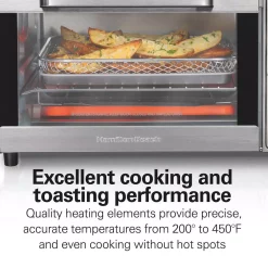 Toasters Hamilton Beach Sure Crisp 1120 W 4-Slice Stainless Steel Toaster Oven With Air Fry -Costway Shop stainless steel hamilton beach toaster ovens 31403 fa 1000