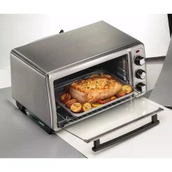 Toasters Hamilton Beach 1440-Watt 6-Slice Stainless Steel Toaster Oven -Costway Shop stainless steel hamilton beach toaster ovens 31411 31 1000