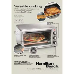 Toasters Hamilton Beach 1440-Watt 6-Slice Stainless Steel Toaster Oven -Costway Shop stainless steel hamilton beach toaster ovens 31411 76 1000