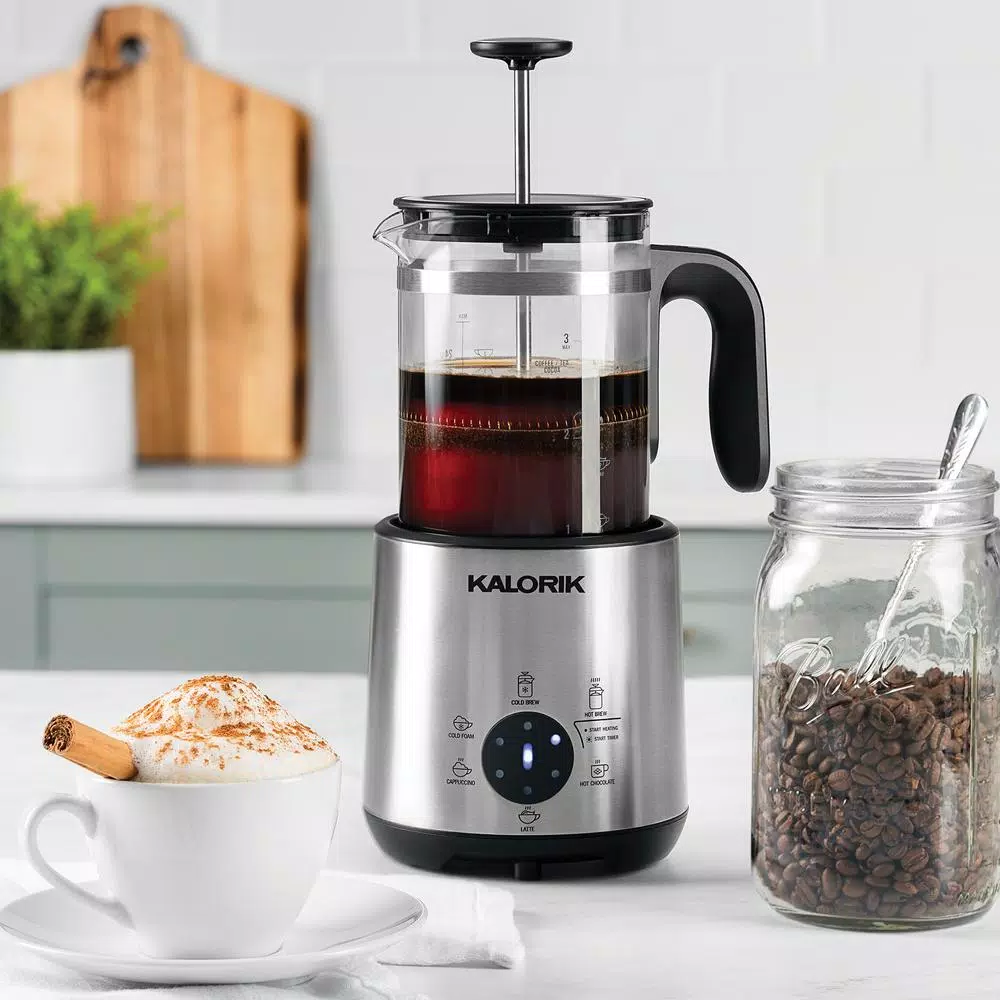 KALORIK Bartista 3-Cup Stainless Steel Electric French Press Coffee Maker Coffee Makers KALORIK Bartista 3-Cup Stainless Steel Electric French Press Coffee Maker -Costway Shop stainless steel kalorik drip coffee makers drm 45395 ss 31 1000