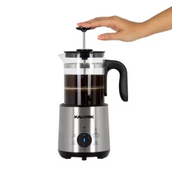 Coffee Makers KALORIK Bartista 3-Cup Stainless Steel Electric French Press Coffee Maker 4 Coffee Makers KALORIK Bartista 3-Cup Stainless Steel Electric French Press Coffee Maker -Costway Shop stainless steel kalorik drip coffee makers drm 45395 ss 4f 1000
