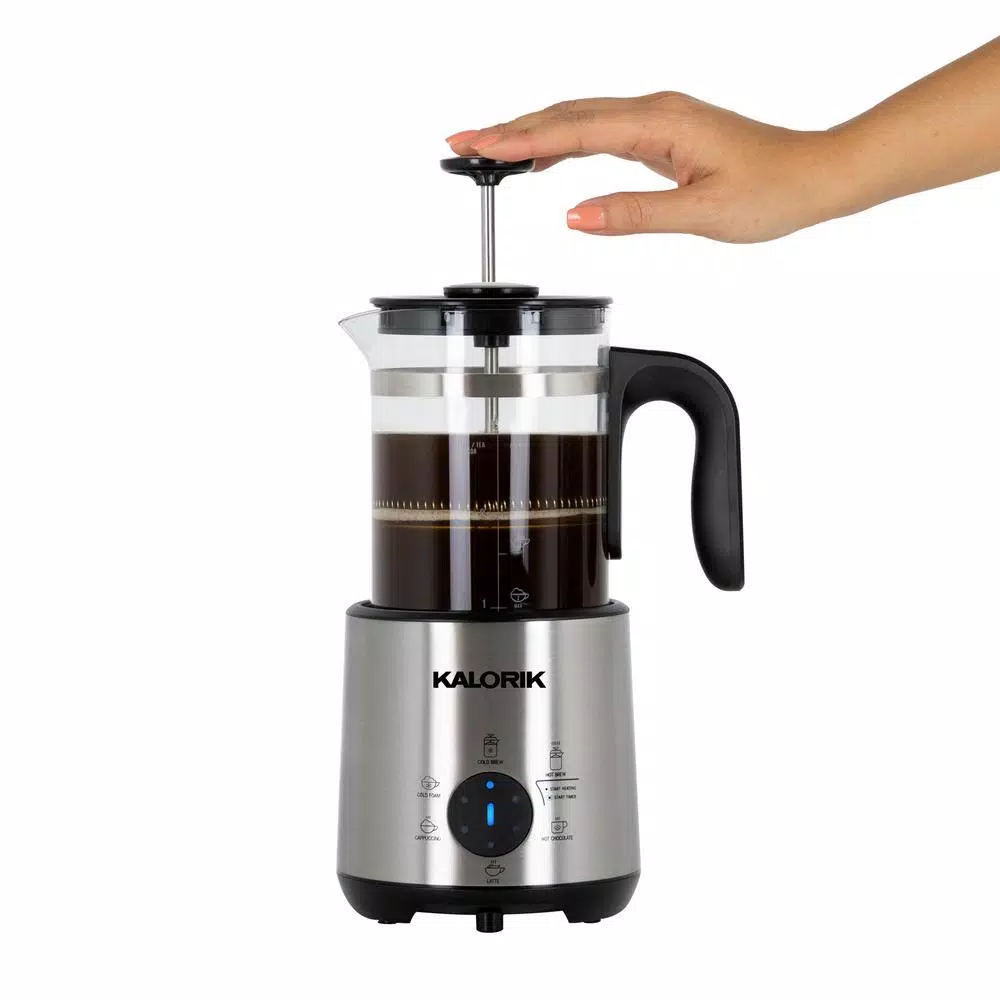 KALORIK Bartista 3-Cup Stainless Steel Electric French Press Coffee Maker Coffee Makers KALORIK Bartista 3-Cup Stainless Steel Electric French Press Coffee Maker -Costway Shop stainless steel kalorik drip coffee makers drm 45395 ss 4f 1000
