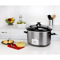 Cookers KALORIK 8 Qt. Stainless Steel Slow Cooker With Cool-Touch Handles 8 Cookers KALORIK 8 Qt. Stainless Steel Slow Cooker With Cool-Touch Handles -Costway Shop stainless steel kalorik slow cookers sc 41175 ss 31 1000