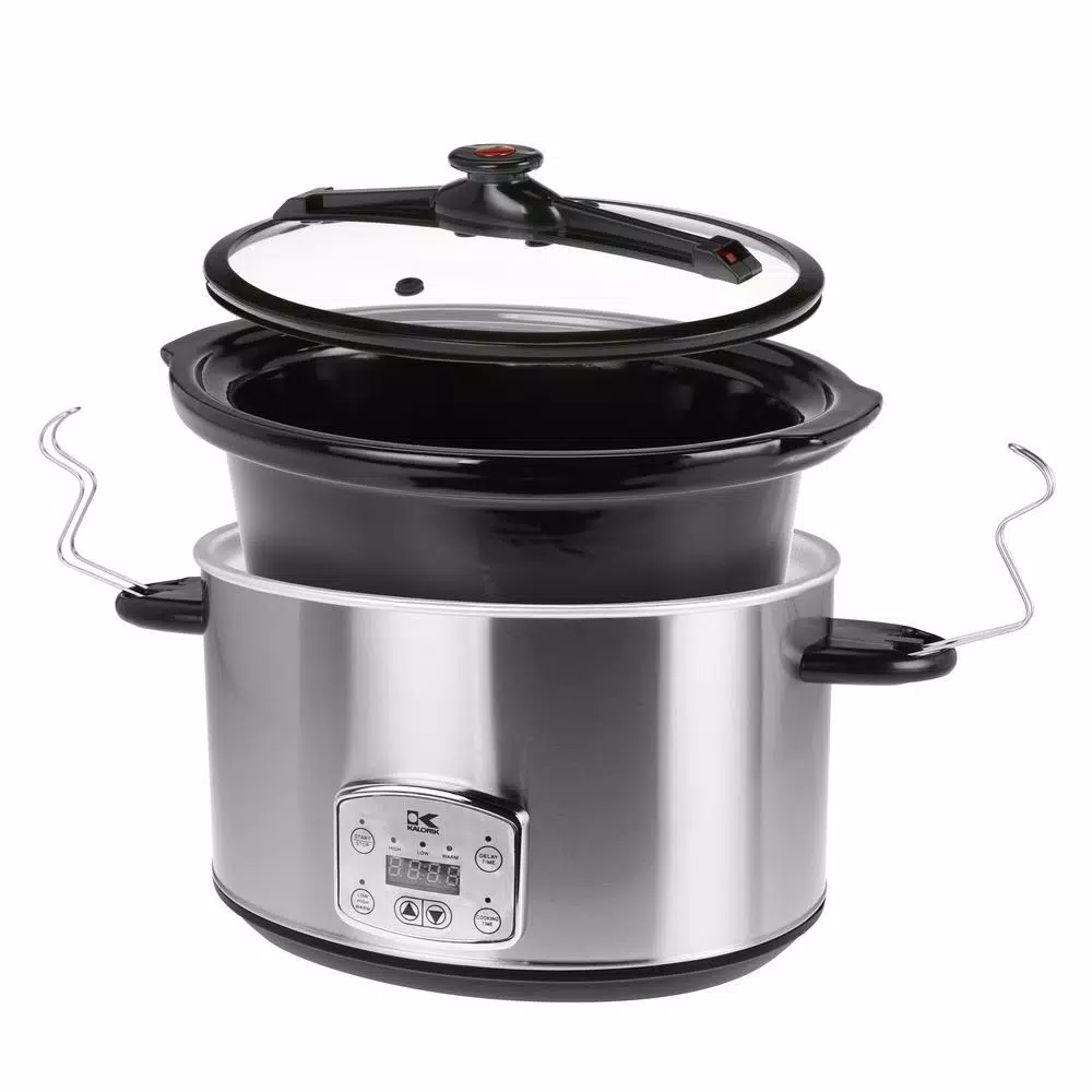 KALORIK 8 Qt. Stainless Steel Slow Cooker with Cool-Touch Handles Cookers KALORIK 8 Qt. Stainless Steel Slow Cooker With Cool-Touch Handles -Costway Shop stainless steel kalorik slow cookers sc 41175 ss 4f 1000