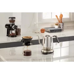 Electric Kettles KitchenAid Precision 4.25-Cup Gooseneck Stainless Steel Electric Kettle With Alarm -Costway Shop stainless steel kitchenaid electric kettles kek1032ss 4f 1000