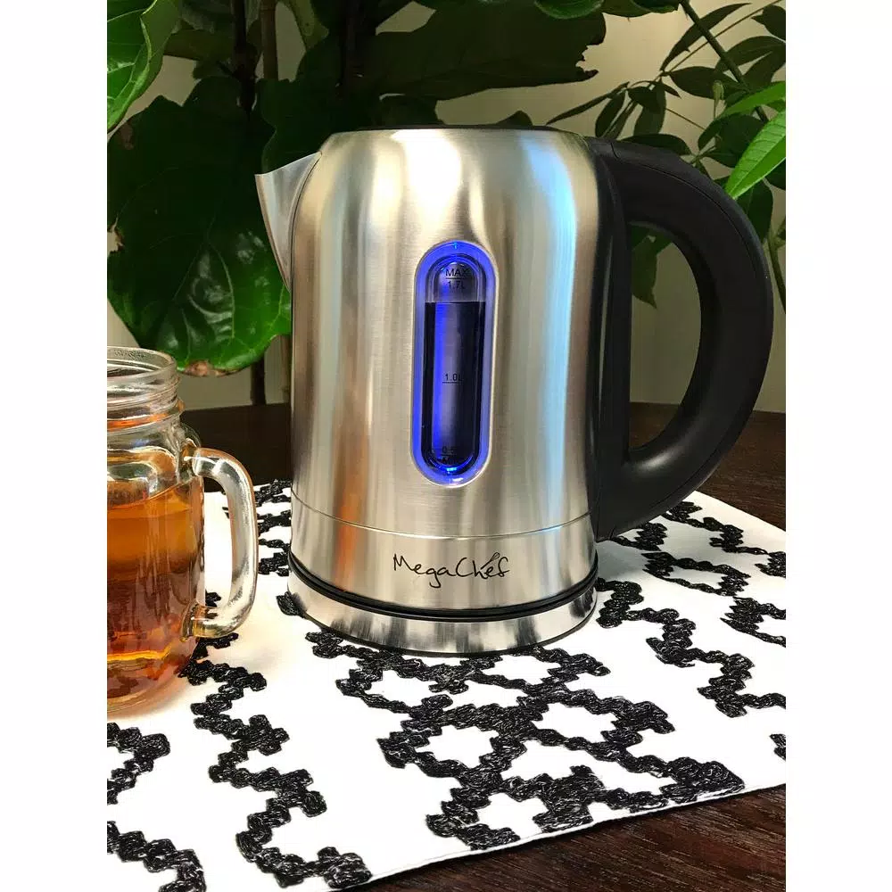 MegaChef 1.7 l Stainless Steel Electric Tea Kettle with 5 Preset Temperatures Electric Kettles MegaChef 1.7 L Stainless Steel Electric Tea Kettle With 5 Preset Temperatures -Costway Shop stainless steel megachef electric kettles 98596274m 64 1000
