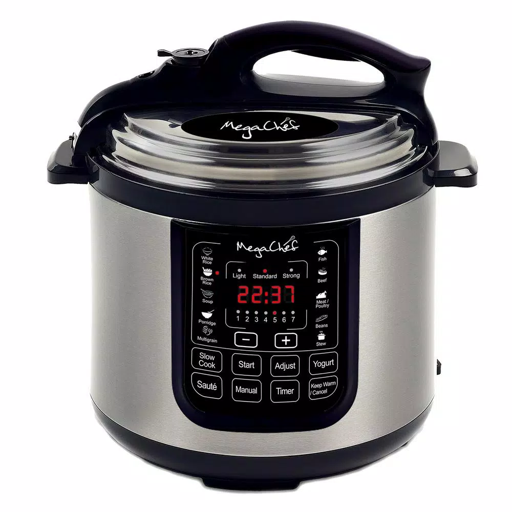 MegaChef 8 Qt. Stainless Steel Electric Pressure Cooker with Stainless Steel Pot Cookers MegaChef 8 Qt. Stainless Steel Electric Pressure Cooker With Stainless Steel Pot -Costway Shop stainless steel megachef electric pressure cookers 98599676m 64 1000