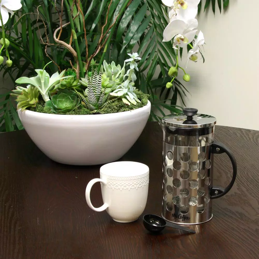 Coffee Makers Mr. Coffee Polka Dot Brew 4-Cup Silver Coffee Press With Scoop 5 Coffee Makers Mr. Coffee Polka Dot Brew 4-Cup Silver Coffee Press With Scoop - Image 3