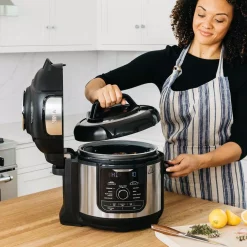 Cookers NINJA Foodi Deluxe 8 Qt. Black Electric Pressure Cooker And Air Fryer -Costway Shop stainless steel ninja electric pressure cookers fd401 4f 1000
