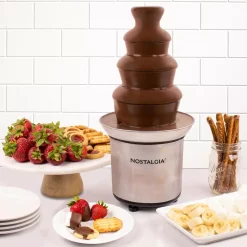 Dessert Makers Nostalgia 2 Lb. 3-Tier Chocolate Fondue Fountain -Costway Shop stainless steel nostalgia chocolate fountains cff 986 1f 1000