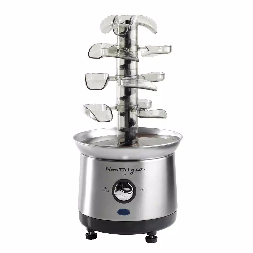 Nostalgia 3-Tier Stainless Steel Cascading Fondue Fountain Dessert Makers Nostalgia 3-Tier Stainless Steel Cascading Fondue Fountain -Costway Shop stainless steel nostalgia chocolate fountains cff1000 64 1000