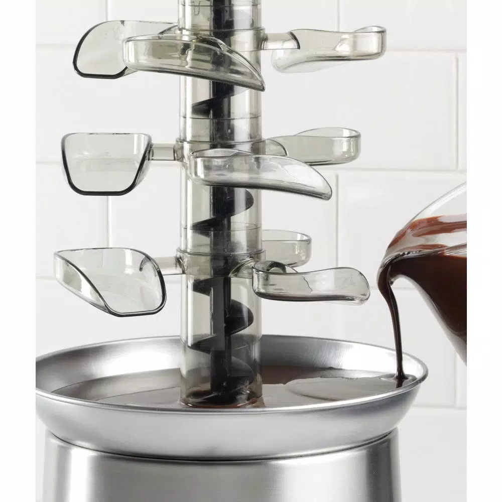 Nostalgia 3-Tier Stainless Steel Cascading Fondue Fountain Dessert Makers Nostalgia 3-Tier Stainless Steel Cascading Fondue Fountain -Costway Shop stainless steel nostalgia chocolate fountains cff1000 c3 1000