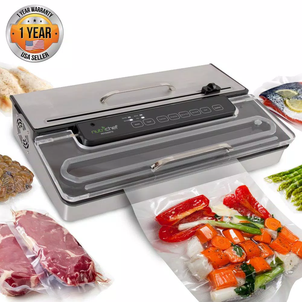 NutriChef White Kitchen Pro Stainless Steel Food Vacuum Sealer System – Countertop Electric Air Seal Preserver with Air Vac Bags Food Processing NutriChef White Kitchen Pro Stainless Steel Food Vacuum Sealer System – Countertop Electric Air Seal Preserver With Air Vac Bags -Costway Shop stainless steel nutrichef food vacuum sealers pkvs50sts 31 1000