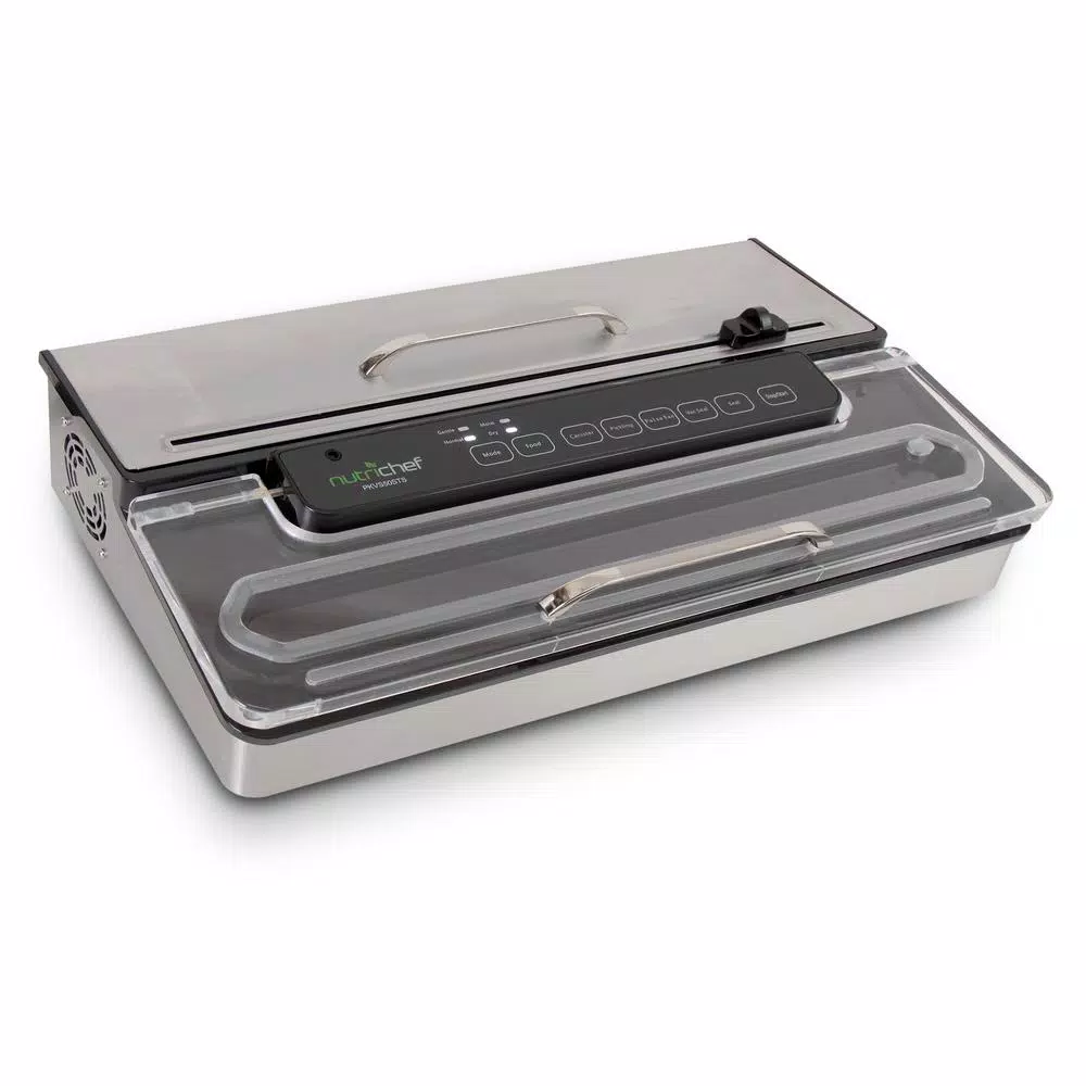 NutriChef White Kitchen Pro Stainless Steel Food Vacuum Sealer System – Countertop Electric Air Seal Preserver with Air Vac Bags Food Processing NutriChef White Kitchen Pro Stainless Steel Food Vacuum Sealer System – Countertop Electric Air Seal Preserver With Air Vac Bags -Costway Shop stainless steel nutrichef food vacuum sealers pkvs50sts 4f 1000