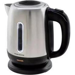 Electric Kettles Ovente 5-Cup Stainless Steel Electric Kettle, BPA-Free, Concealed Heating Element, Auto Shut Off & Boil-Dry Protection