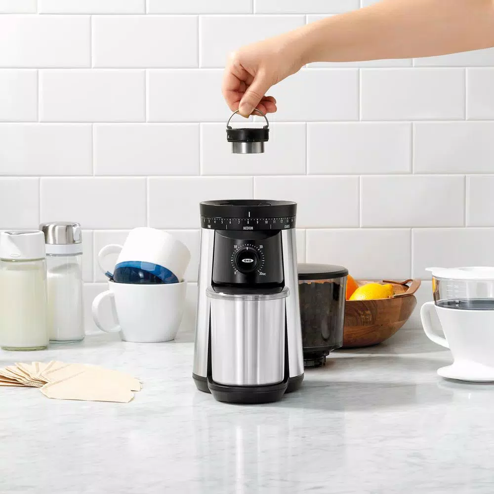 Coffee Makers OXO 16 Oz. Stainless Steel Conical Coffee Grinder With Adjustable Settings 6 Coffee Makers OXO 16 Oz. Stainless Steel Conical Coffee Grinder With Adjustable Settings - Image 4
