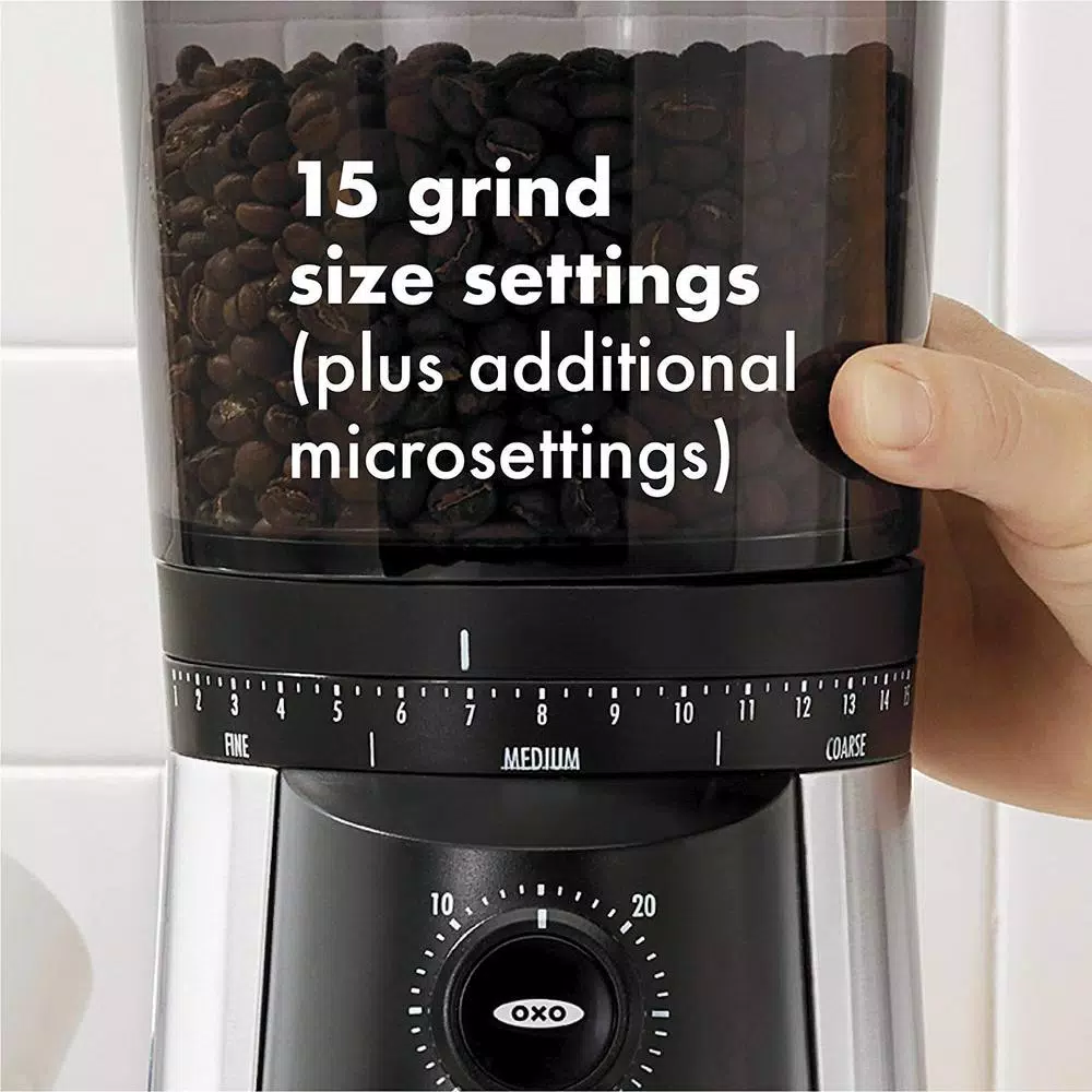 Coffee Makers OXO 16 Oz. Stainless Steel Conical Coffee Grinder With Adjustable Settings 12 Coffee Makers OXO 16 Oz. Stainless Steel Conical Coffee Grinder With Adjustable Settings - Image 10