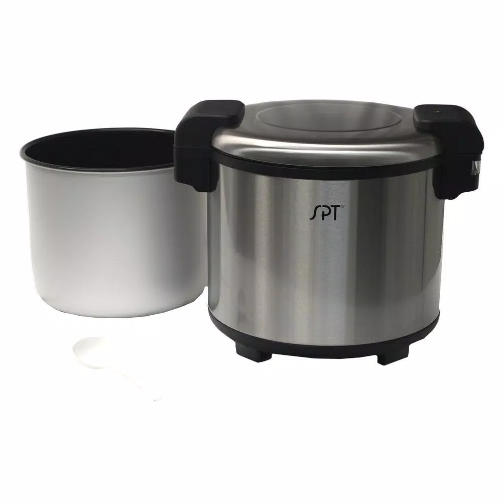 SPT 21.1 Qt. Stainless Steel Heavy Duty Rice Warmer (not a cooker) 160 Cup (cooked rice) Cookers SPT 21.1 Qt. Stainless Steel Heavy Duty Rice Warmer (not A Cooker) 160 Cup (cooked Rice) -Costway Shop stainless steel spt rice cookers scw 80m 4f 1000