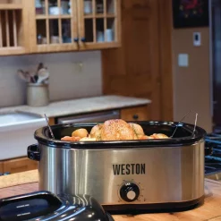 Cookers Weston 22 Qt. Stainless Steel Roaster Oven 12 Cookers Weston 22 Qt. Stainless Steel Roaster Oven -Costway Shop stainless steel weston slow cookers 03 4100 w 44 1000