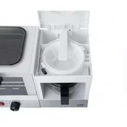 Toasters SPT Breakfast Center 1450 W 2-Slice White And Stainless Steel Toaster Oven With Griddle And Coffee Maker 5 Toasters SPT Breakfast Center 1450 W 2-Slice White And Stainless Steel Toaster Oven With Griddle And Coffee Maker -Costway Shop white and stainless steel spt toaster ovens bm 1120w 1f 1000