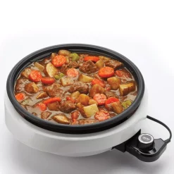 Electric Skillets & Indoor Grills AROMA Super Pot 3-in-1 10 In. White Indoor Grill With Lid -Costway Shop white aroma indoor grills asp 137 1f 1000