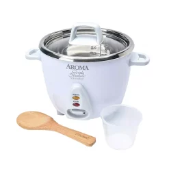 Cookers AROMA Simply 6-Cup Stainless Steel White Rice Cooker With Measuring Cup And Serving Spatula 4 Cookers AROMA Simply 6-Cup Stainless Steel White Rice Cooker With Measuring Cup And Serving Spatula -Costway Shop white aroma rice cookers arc 753sg c3 1000