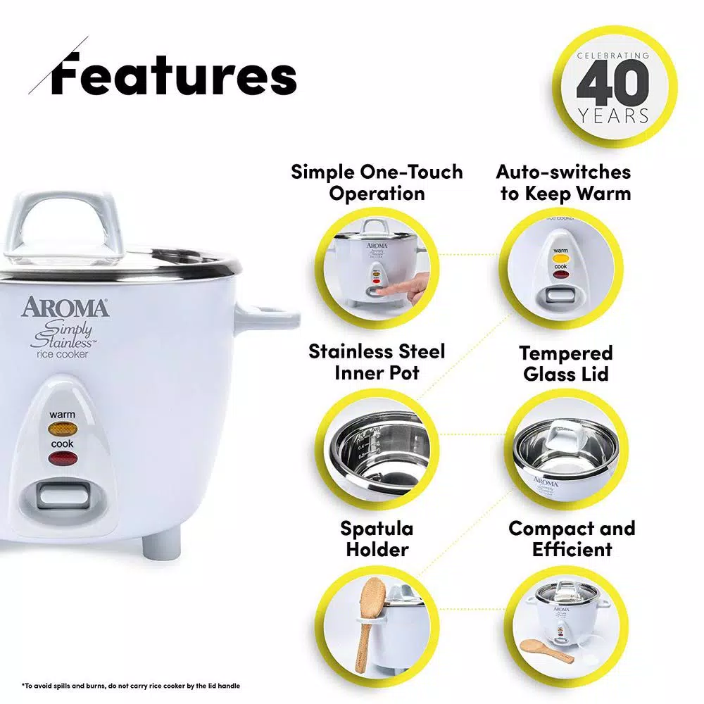 AROMA 14-Cup Rice Cooker in White Cookers AROMA 14-Cup Rice Cooker In White -Costway Shop white aroma rice cookers arc 757sg 1f 1000