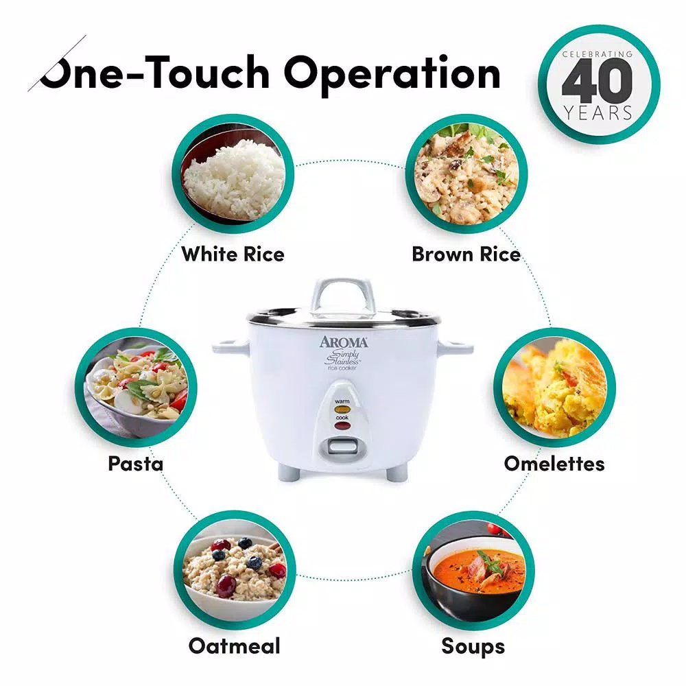 AROMA 14-Cup Rice Cooker in White Cookers AROMA 14-Cup Rice Cooker In White -Costway Shop white aroma rice cookers arc 757sg 44 1000