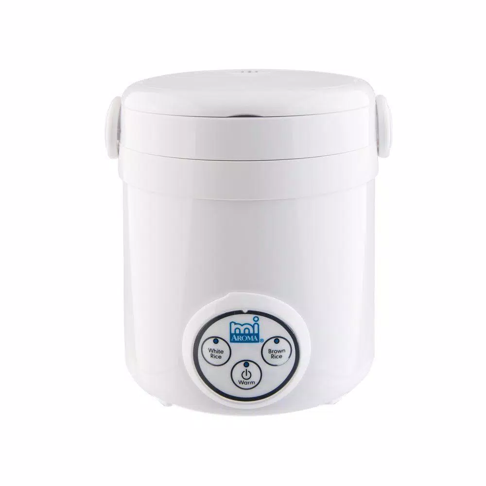 AROMA 3-Cup White Mini Rice Cooker with Non-Stick Cooking Pot Cookers AROMA 3-Cup White Mini Rice Cooker With Non-Stick Cooking Pot -Costway Shop white aroma rice cookers mrc 903d 64 1000
